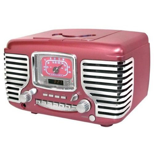 Crosley CR612-PI (Pink) Corsair Retro Clock Radio CD Player