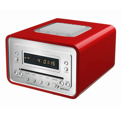 Cubo FM CD Radio by Sonoro Audio in Red