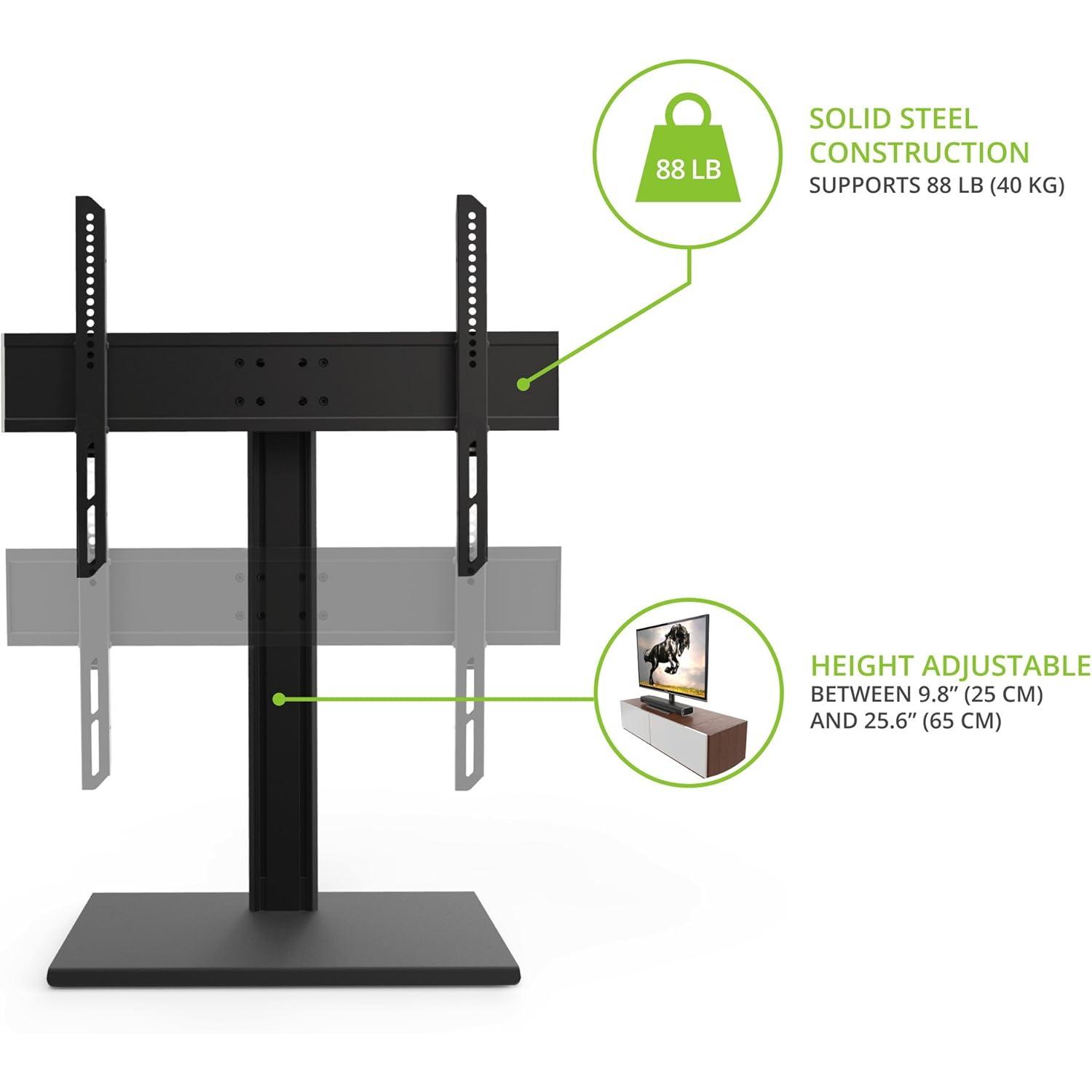 Kanto TTS140 Height Adjustable and Swiveling Tabletop TV Stand