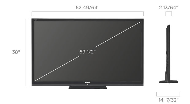 Sharp 70-Inch TV size guide