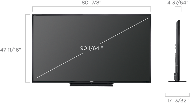 Sharp 90-Inch TV size guide