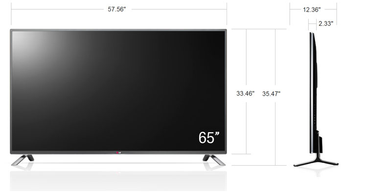LG 65-Inch TV size guide