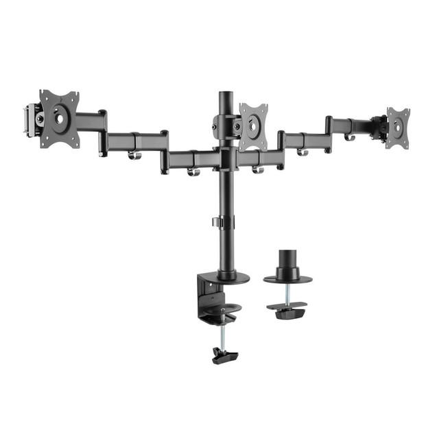 Rocelco DM3 Double Articulated Triple Desktop Monitor Mount BLACK - Click Image to Close