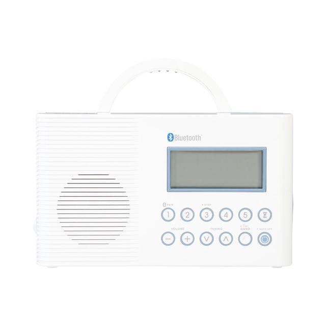 Sangean H202 Digital Tuned Waterproof/Shower Radio with Bluetooth WHITE - Click Image to Close