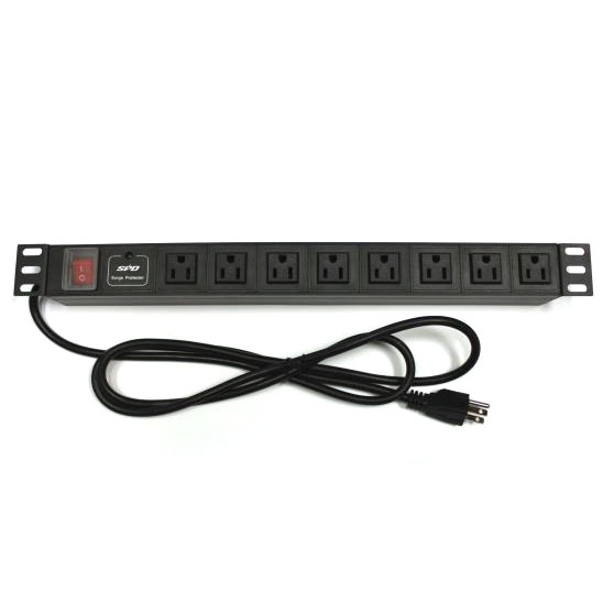 Rocelco 8-Outlet Surge Protected Power Strip For Racks - Click Image to Close