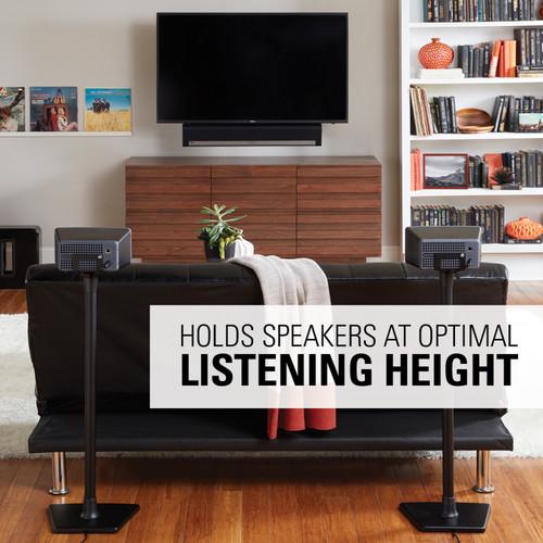 Sanus WSS21 Wireless Speaker Stand for the Sonos One PLAY:1 & PLAY:3 Single BLACK - Click Image to Close