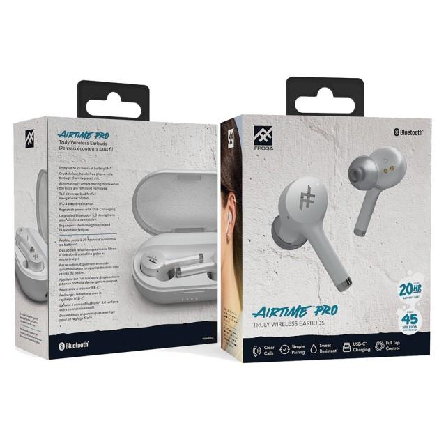 iFrogz Airtime Pro Wireless Earbuds w Case WHITE - Click Image to Close