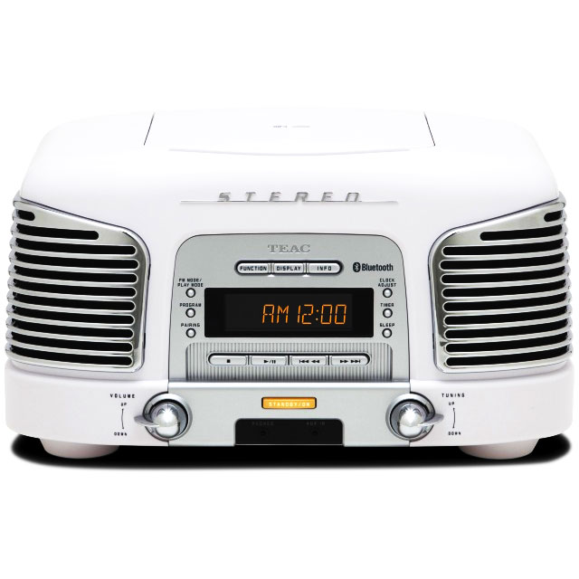 Teac SL-D930 CD/MP3 Retro Nostalgia Style Radio w Bluetooth WHITE