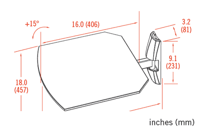 Description image for OmniMount ECS-B Wall Shelf with Pivoting Arm -Max 30 lbs -Black