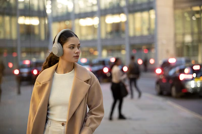WH-1000XM4 headphones traveling on the street