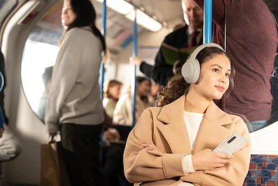 WH-1000XM4 headphones traveling on a bus