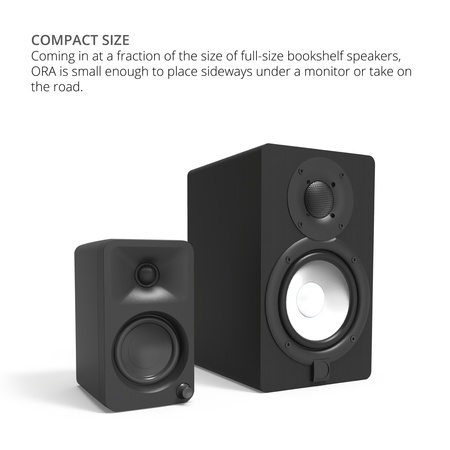 Description image for Kanto ORA 100W Powered Reference Desktop Speakers with Bluetooth (Pair) BLACK [2024]