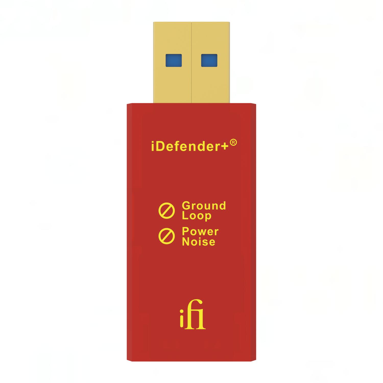 iFi Audio iDefender+AA USB-A to USB-A Ground Noise (Buzz/Hum) Eliminator RED - Click Image to Close