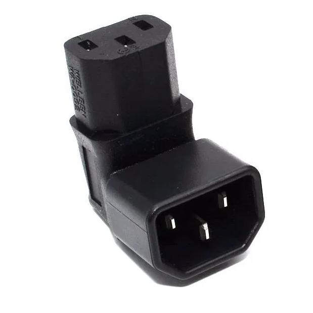 UltraLink IEC15A90D Right Angle IEC Adaptor Ground Pin Down - Click Image to Close