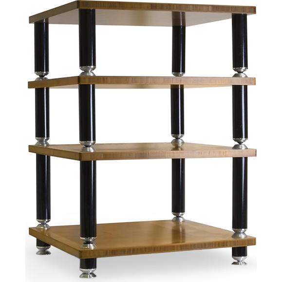 NorStone STÄBBL Hi-Fi 4-Shelf Rack with Bamboo Shelves SATIN BLACK