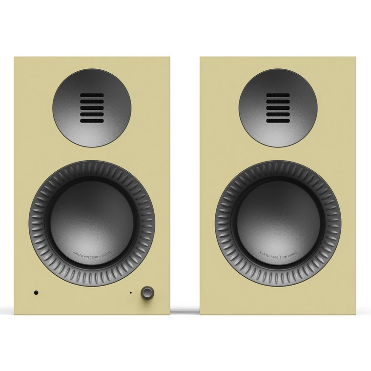 Kanto Living TUK 2nd Gen (2nd Gen) 260 W Premium Powered Speaker System with Bluetooth 5.4 Dual RCA and USB-C Inputs GLOSS BUTTER W/ GUNMETAL