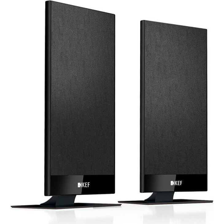 KEF T101 Ultra-Thin On-Wall Satellite Speakers PAIR BLACK